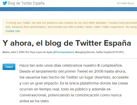 Twitter crea un blog en España