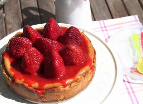 Pastel de queso y dulce de leche