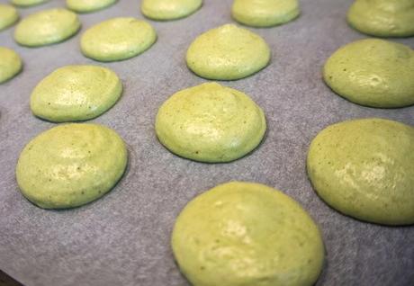 Macarons de té verde matcha y vainilla