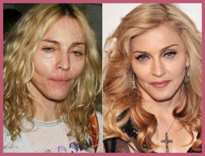 madonna doble copia Famosas sin maquillar 