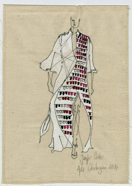 Bocetos del diseñador de moda Hussein Chalayan Bocetos del diseñador de moda Hussein Chalayan