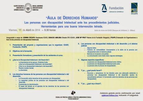 Jornada: “Las personas con discapacidad intelectual ante los procedimientos judiciales. Herramientas para una buena intervención letrada”