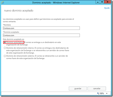 Cómo agregar un nuevo dominio de correo en Exchange - Exchange 2013