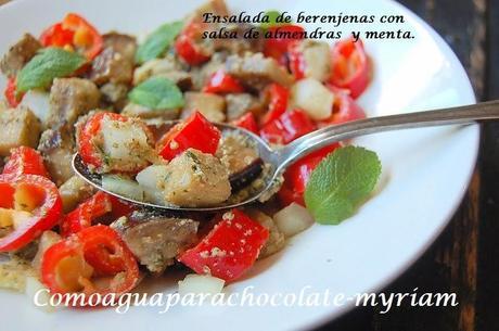 ENSALADA DE BERENJENAS CON SALSA DE ALMENDRAS Y ALCAPARRAS