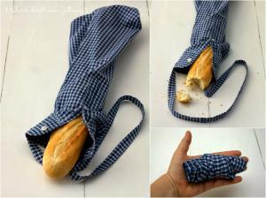 Una manga de camisa, estupenda bolsa para el pan