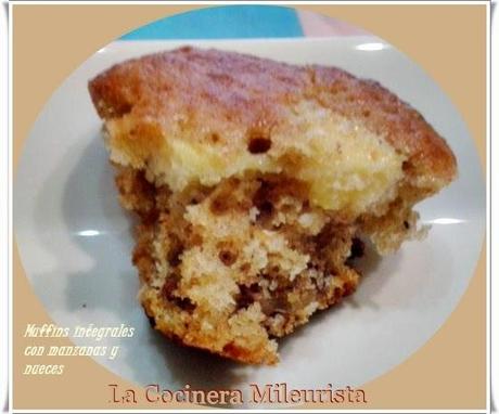 Muffins integrales con manzanas y nueces