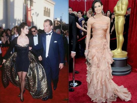 Oscar: Vestidos para recordar Demi Moore en 1989 y en 2010.