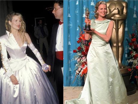 Oscar: Vestidos para recordar Kim Basinger en 1990 y recogiendo su Oscar, en 1998.