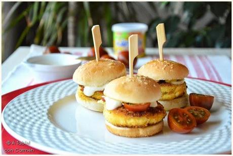 Mini Hamburguesas de Bacalao y Verduras con Mayonesa de Wasabi