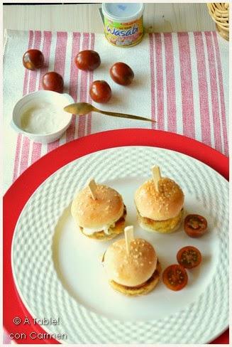 Mini Hamburguesas de Bacalao y Verduras con Mayonesa de Wasabi