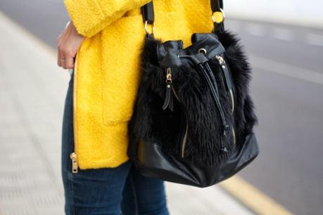 Yellow coat & houndstooth
