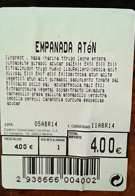 Empanada de atún: de cero a trece aditivos... y hasta algunos inexistentes Empanada de atún: de cero a trece aditivos... y hasta algunos inexistentes