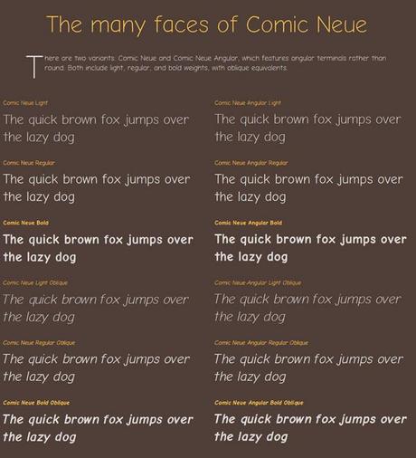 ComicNeueFaces