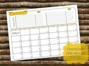 Calendario imprimible para organizar posts blog: MAYO
