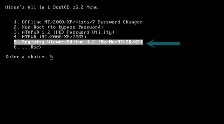 Hiren's Boot V: Dos Programs (Password and Registry Tools)