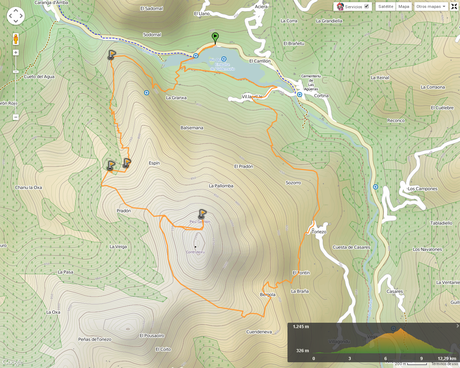 Ruta Pico Mayor - Gorrión: Mapa de la ruta