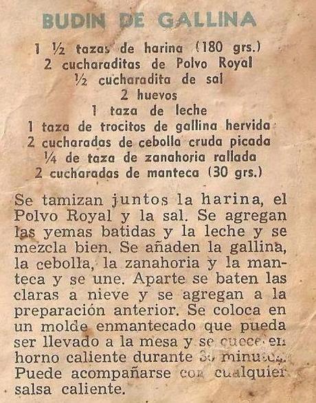 BUDIN DE GALLINA CON SALSA DE PISTACHOS