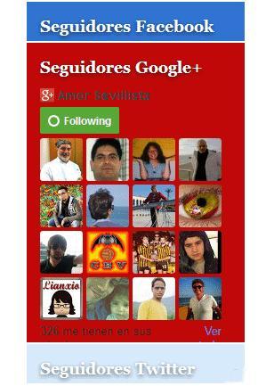 Cajas de Seguidores (Facebook,Google+ y Twitter) deslizables y multicolor en la sidebar gadget seguidores sociales