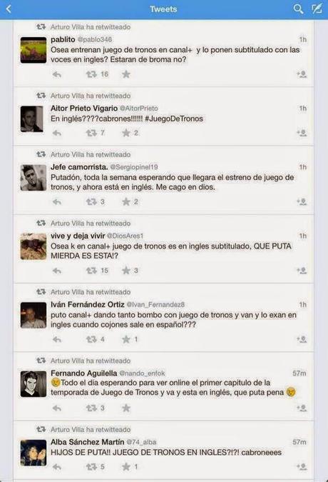 Subtitulos,VSO y movidas con el estreno de Juego de Tronos 4ª en Canal +