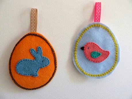 Tutorial de Pascua: huevos de fieltro bordados / Easter tutorial: embroidered felt eggs