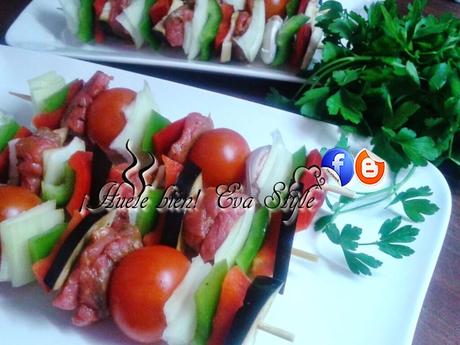 Brochetas de solomillo de buey