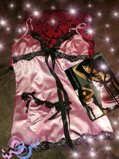 babydoll rosa de raso camison rosa encaje negro