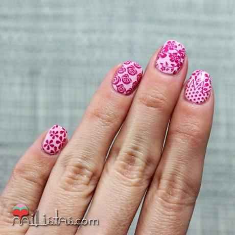 Uñas decoradas con stamping nail art