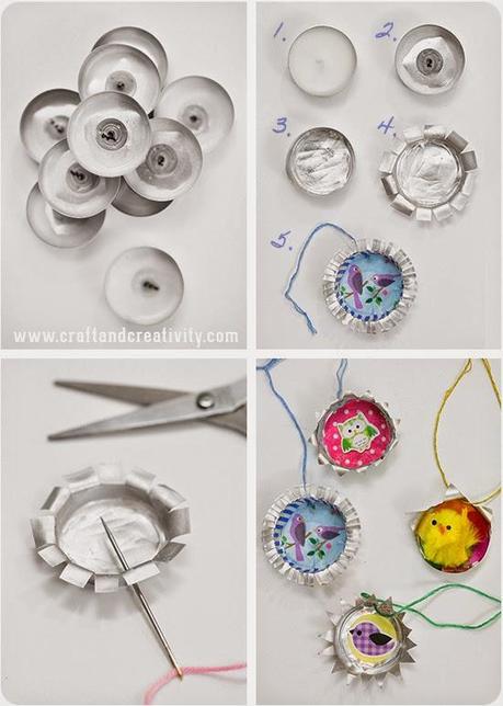 DIY.....RECICLAR TAZAS DE VELITAS PARA DECORAR EN PASCUA