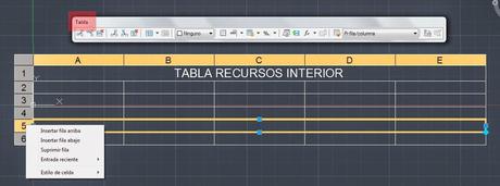 Crear una tabla en Autocad