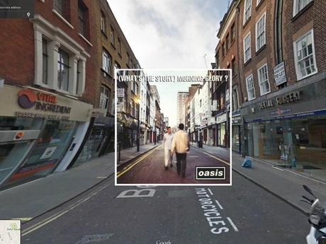 Portadas de discos famosos en Google StreetView