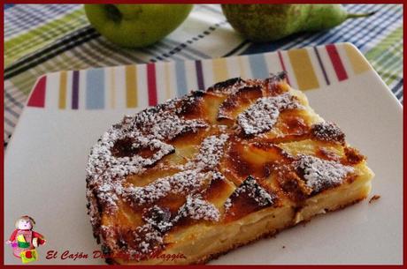 PASTEL DE MANZANA Y PERA Y BLOGUERA DEL DÍA
