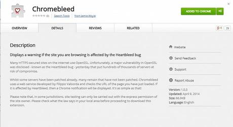 Como saber si una página está afectada por Hearthbleed con Chromebleed