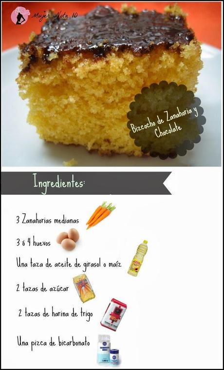 Bizcocho de zanahoria y chocolate