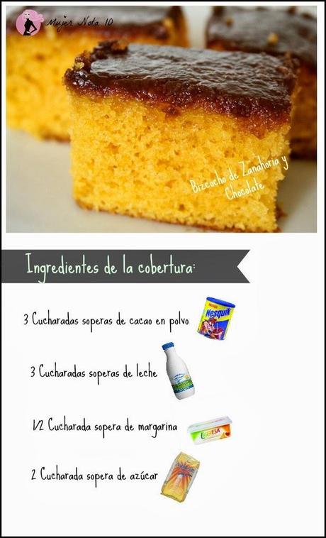 Bizcocho de zanahoria y chocolate