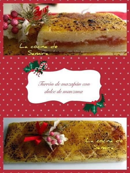 Turrón de mazapán relleno de dulce de manzana