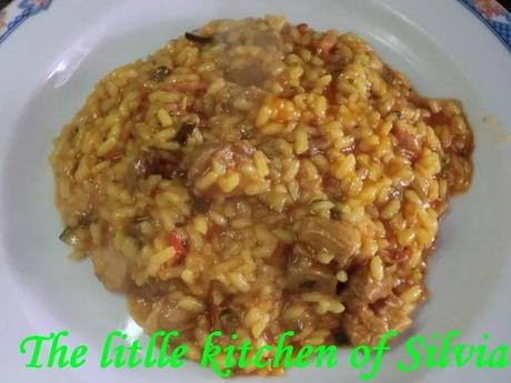 Arroz de carne con tomate y pisto
