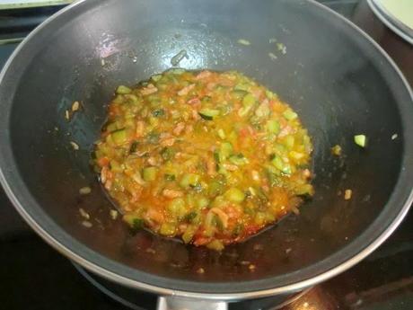 Nidos con sofrito de verduras