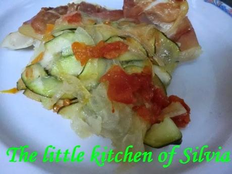 Filetes de merluza con jamón al horno