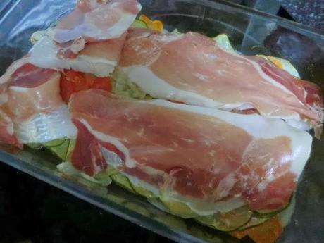 Filetes de merluza con jamón al horno