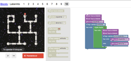 Google Blockly. Un editor de programación gráfica basado en web