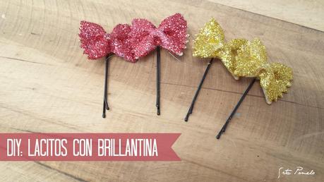 DIY: horquillas con lacitos y brillantina.