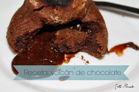 Receta: volcán de chocolate.