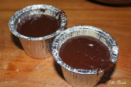 Receta: volcán de chocolate.