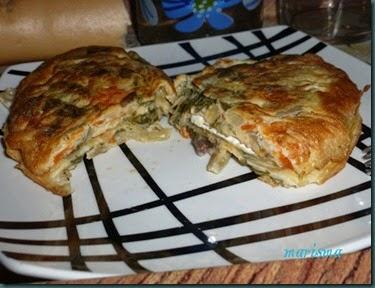 tortilla de acelgas rellena de queso brie,racion copia