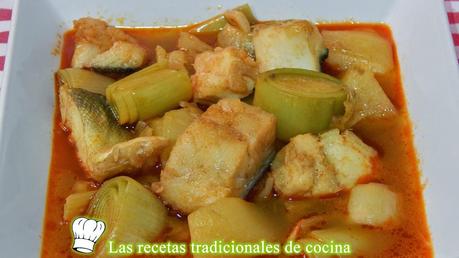 Porrusalda con bacalao