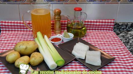 Receta de porrusalda con bacalao