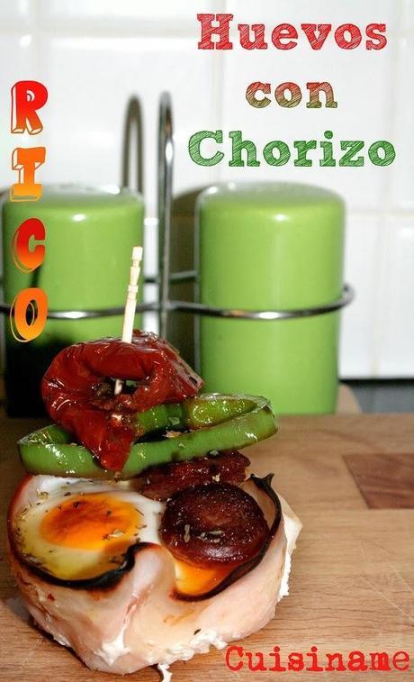 HUEVOS, HUEVOS CON CHORIZO, APERITIVOS, APERITIVOS ORIGINALES, HUEVOS AL HORNO, CHORIZO, CARNE, RECETAS ORIGINALES, RECETAS DE COCINA, YUMMY RECIPES,