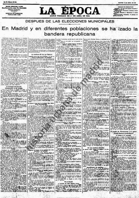 Recuerdos de papel. Madrid, 14 de abril de 1931