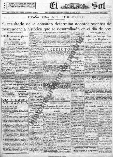 Recuerdos de papel. Madrid, 14 de abril de 1931