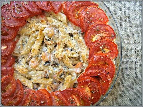 Gratinado de Macarrones con Gambas